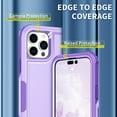 thumbnail image 4 of Compatible with iPhone 15 Pro Case, Shockproof Heavy Duty Dual Layer Outdoor Military Drop Protection Dustproof Armor Cover Hybrid Rugged Sports Matte Phone Case for iPhone 15 Pro, Purple, 4 of 6