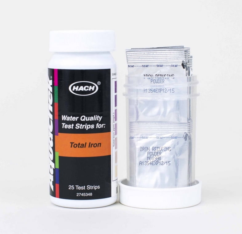 AquaChek Pro 661455 Total Iron Reagents Test Strip Kit with Vial 25