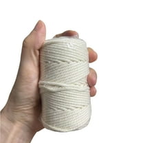 2 Rolls White Macrame Cord 3mm x 120yards,  Macrame Rope, Cotton Rope Macrame Yarn,  Cotton Craft Cord for Wall Hanging, Plant Hangers, Crafts, Knitting