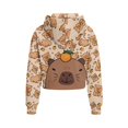 thumbnail image 2 of Chririnla Funny Capybara Print Sporty Zip Up Lightweight Sweatshirt with Pocket Youth Girls Casual Pullover Athletic Zip Up Size 9-10 Orange, 2 of 7