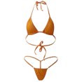 thumbnail image 2 of 2Pcs Lady Sexy Solid Color Halter Mini Bra G-String Bikini Set Swimwear Swimsuit, 2 of 6
