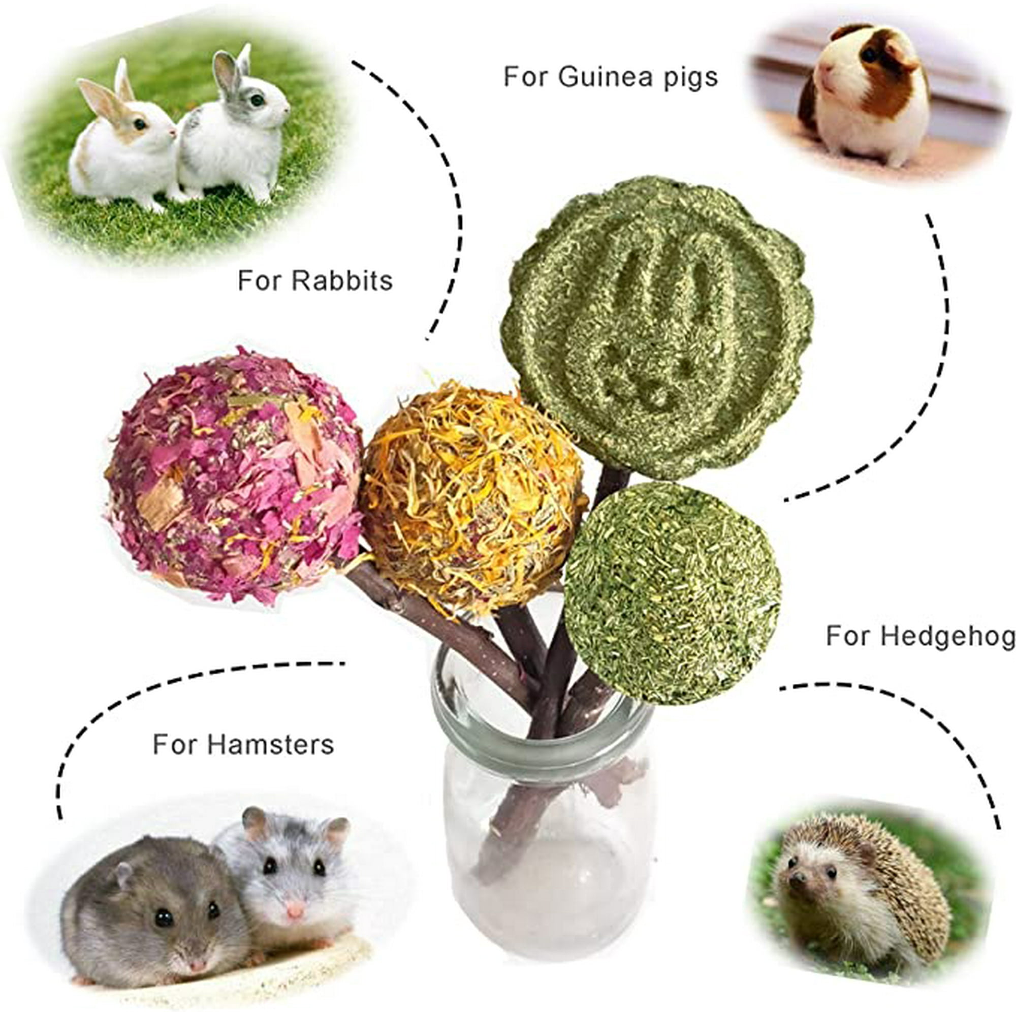 Chew Toys Natural Herbage Lollipop for Teeth Pet Chews Toy Grinding Stuff Pet Chewing Sticks Pet Toy for Rabbit Treats Rodent Pets Rats Bunny Guinea Pig Hamster Small Animal Walmart