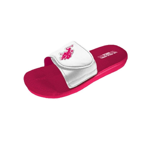 U.S. Polo ASSN. Adult Women Sport Slides Flip Flop Sandals (Size XS, Pink-White)