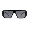 thumbnail image 2 of Flat Top Mobster Angular Modern Metal Hinge Racer Sunglasses All Black, 2 of 4