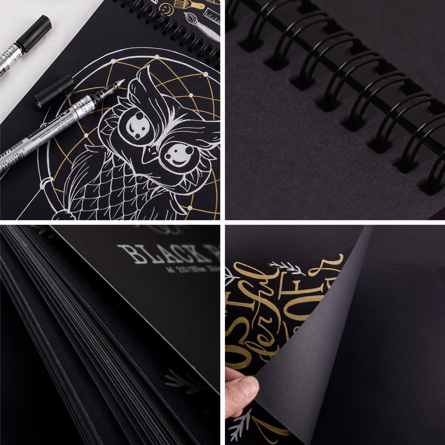 Black Paper Sketchbook: A Big Sketch Book With Rich Black Paper for Mixed  Media Art, Scrapbooking, or Journaling. Unique Gift for Both Kids and  Adults: Legacy, Fiery: 9798425617132: : Books