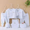 thumbnail image 2 of Gibobby Newborn Infant Baby Girl Fall Winter Clothes Set 7Pcs Infant Outfits Set Romper Set Cute Baby Outfits Infant Winter Clothes Set For 0-3 Months,Light Blue, 2 of 5