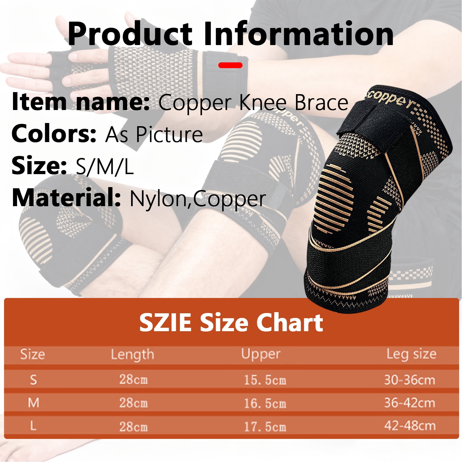 Arcticwind Copper Knee Braces+Ankle Braces+Wrist Braces,Elastic Knitting,Breathable Pressure Sports Protective Equipment,for Women and Men,Guard for Carpal Tunnel Relief,Sprain,Injuries,2 Pairs,S