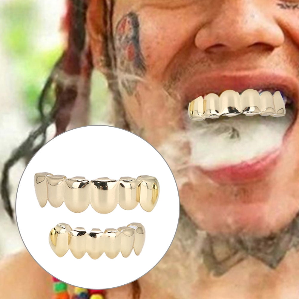 Kritne - Kritne Silver Rose Gold Plated Tooth Grills Teeth Mouth Grill Can You Get A Grill With No Teeth