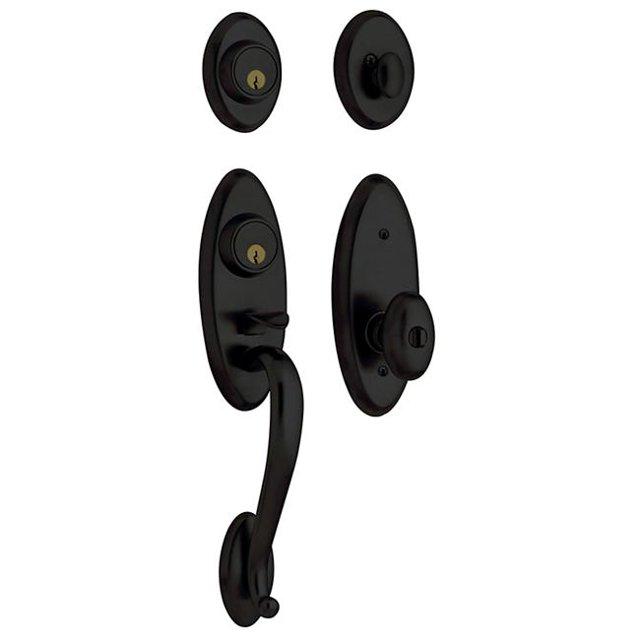Baldwin 853451902DC Landon Two Point Handleset, Satin Black - 2 Double Cylinder