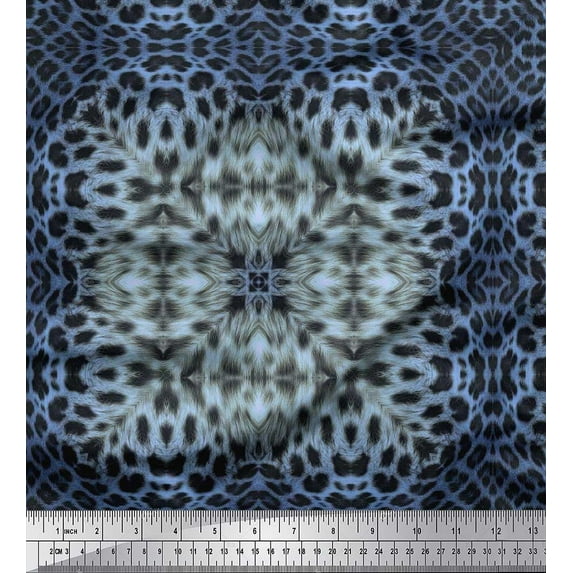 Soimoi Velvet Fabric Leopard Animal Skin Decor Fabric Printed Yard 58 Inch Wide