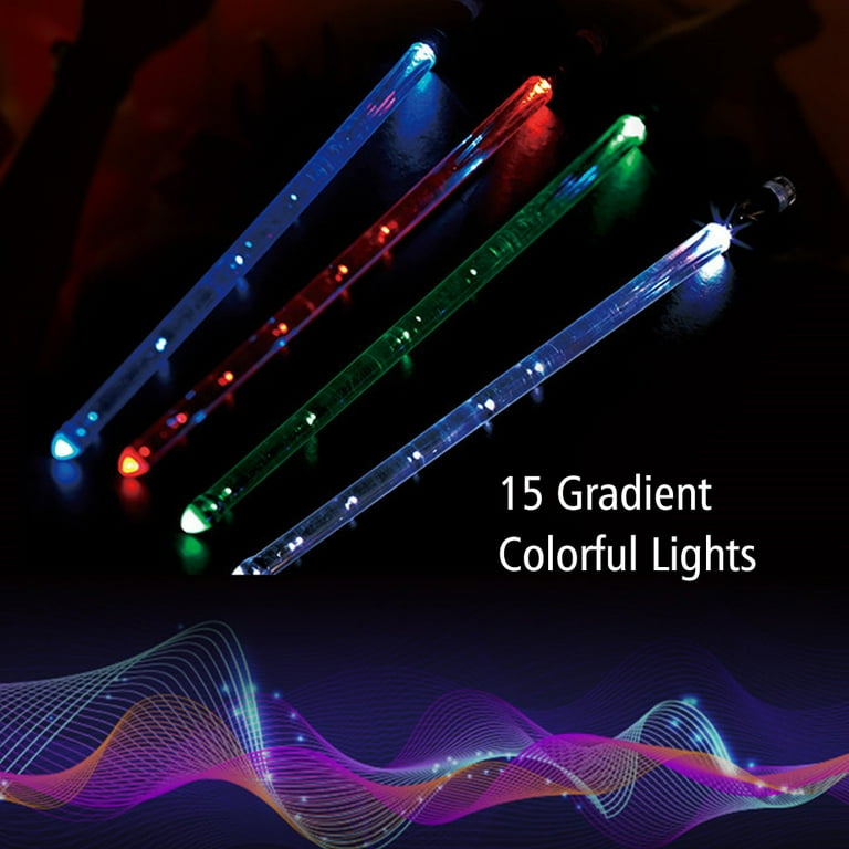 LED Light Up Drumsticks Jazz Drum Sticks Gradient Colorful USB Charging with ON/OFF Drumstick Drum Set Accessories - Walmart.com