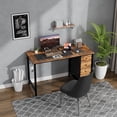 thumbnail image 2 of DLisiting 47 Inch Computer Office Desk - Home Office Desk with Storage Fabric Drawers, Simple PC Writing Work Desks for Bedroom Boys Girls Teens Childrens, Rustic Brown, 2 of 9