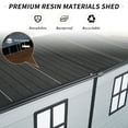 thumbnail image 3 of Garden Sheds 4x8ft Outdoor Resin Garden Shed with Floor and 2 Windows, Plastic Patio Outdoor Storage Shed with Lockable Door for Garden Tools, Bicycles, Trash Cans, Gray+Black,Outdoor Sheds, 3 of 8