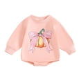 thumbnail image 3 of KAUOD Baby Halloween Outfit New Born Toddler Girl Pumpkin Bubble Romper Sweatshirt Infant Bodysuit Fall Winter Clothes One Piece, 3 of 8
