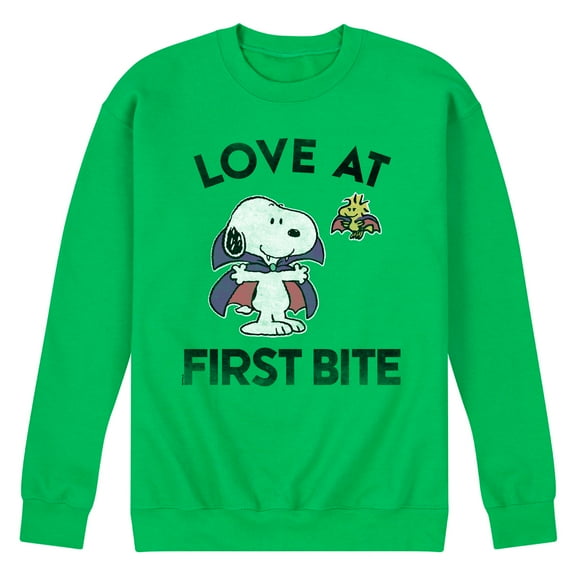 Peanuts - First Bite Art - Men's Crew Neck Fleece Pullover