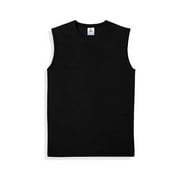 Yazbek Men's Heavy Weight (5.9-Ounce) Crew Neck Sleeveless Muscle T-Shirt - Black