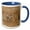 Blue/White, variant on 3drose, Mule Deer Buck in Winter Grassland, Denver, Colorado, 11oz Two-tone Green Mug