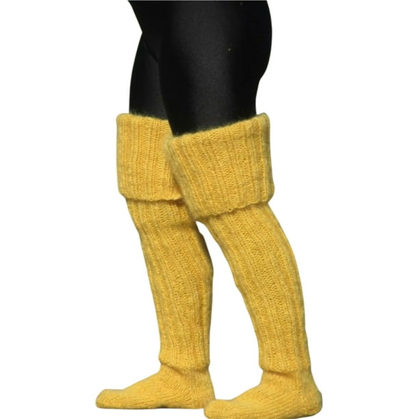 Tregren Plus Size Womens Knitted Thigh High Socks Extra Long Thick Over the Knee Stockings Leg