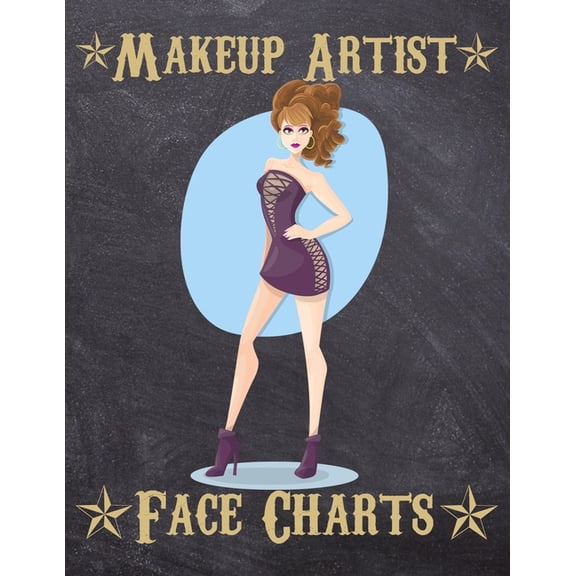 Makeup Artist Face Charts: Makeup cards to paint the face directly on paper with real make-up - Ideal for: professional