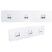 KINCMAX Waterproof Adhesive Hooks Bathroom Hooks for Shower Caddy & Bath Shelf, 2 Pack