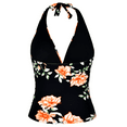 thumbnail image 3 of Hilor Women's Plunging V Neck Halter Swim Tops Shirred Tankini Top, 3 of 6