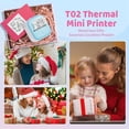thumbnail image 2 of LAICAIW T02 Mini Printer Sticker Printer-Wireless Mini Sticker Printer Machine, Wireless Pocket Mini Printer for iPhone, Mini Thermal Printer with 3 Rolls Thermal Paper for Journal, Memo, Photo, 2 of 7