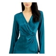 thumbnail image 3 of ALFANI Womens Teal Animal Print Surplice Neckline Blouse Wear To Work Top  Size XL, 3 of 4