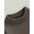 thumbnail image 5 of Bagilaanoe Newborn Baby Boys Knitted Rompers Long Sleeve Bodysuit Sweater 3M 6M 12M 18M 24M Infant Fall Ribbed Knitwear, 5 of 8