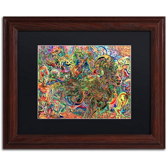 Trademark Fine Art "Do Electric Sheep Dream Of Androids" Canvas Art by Josh Byer, Black Matte, Wood Frame