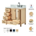 thumbnail image 3 of Ariel Cambridge 37 Inch Single Rectangular Sink Bathroom Vanity With Italian Carrara Marble Countertop 1.5 Inch Edge In Oak, 3 of 10