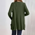 thumbnail image 7 of Cardigan Sweaters Women Women Mid Length Open Front Cardigan Solid Knit Long Sleeve With Pockets Women's Cardigan Green M, 7 of 7
