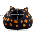thumbnail image 2 of Wool Cat Cave Bed - Handcrafted 100% Merino Wool, Eco-Friendly Felt Cat Cave for Indoor Cats and Kittens (Black Polka), 2 of 12