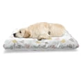 thumbnail image 1 of Adventure Cartoon Pet Bed, Minimalist Hot Air Balloons Repeating Pattern, Chew Resistant Pad for Dogs and Cats Cushion with Removable Cover, 24" x 39", Pale Orange Pale Pink, by Ambesonne, 1 of 4