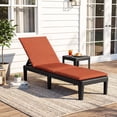 thumbnail image 1 of Costway Chaise Longue de Patio Fauteuil Inclinable avec Dossier Réglable à 3 Positions et Coussin Orange, 1 of 8