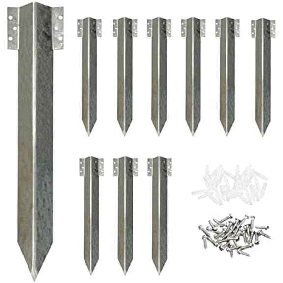 10pcs Sleeper Stakes,Metal Stake Heavy Duty,Fence Post Repair Stakes Anchors Ground Spikes, Metal Stake for Ground,Raised Garden Bed,Wooden Garden Edging Border,Driveway,Path Edging$$Garden & Patio
