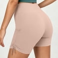 thumbnail image 4 of ShomPort Women's Yoga Shorts Stretch Sport Short Comfy High Waist Ruched Side Wicking Active Shorts Workout Running, 4 of 6