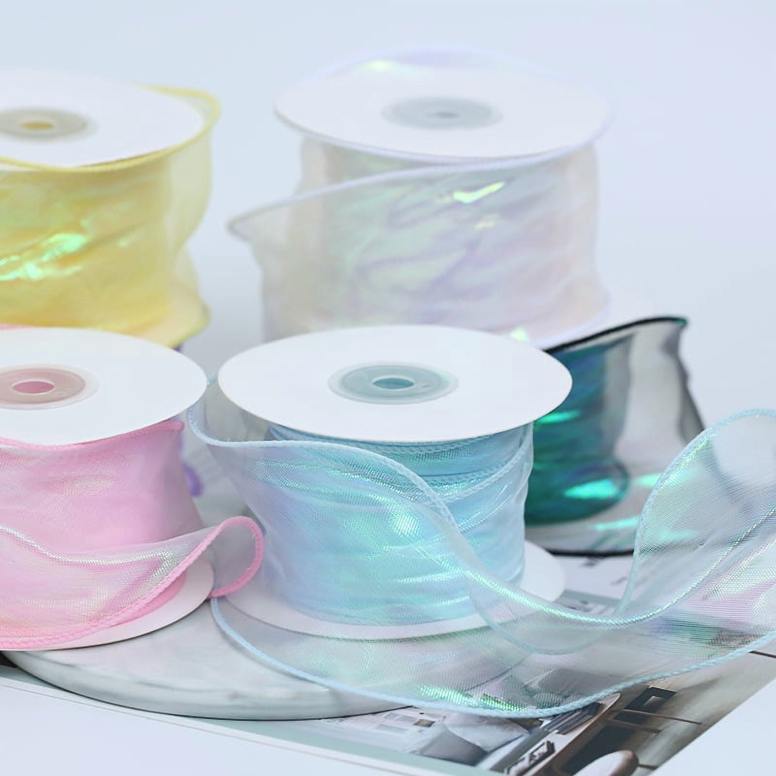 Namzi Blue Ribbon for Gift – 2 Rolls Wide Present Ribbon, Each 6CM*10M/2.36*393.7in Polyester Ribbon Designed for Gift Wrapping & Crafts