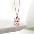 thumbnail image 4 of Gem Stone King 6.43 Ct Peach Simulated Morganite London Blue Topaz 18K Rose Gold Plated Silver Pendant, 4 of 4