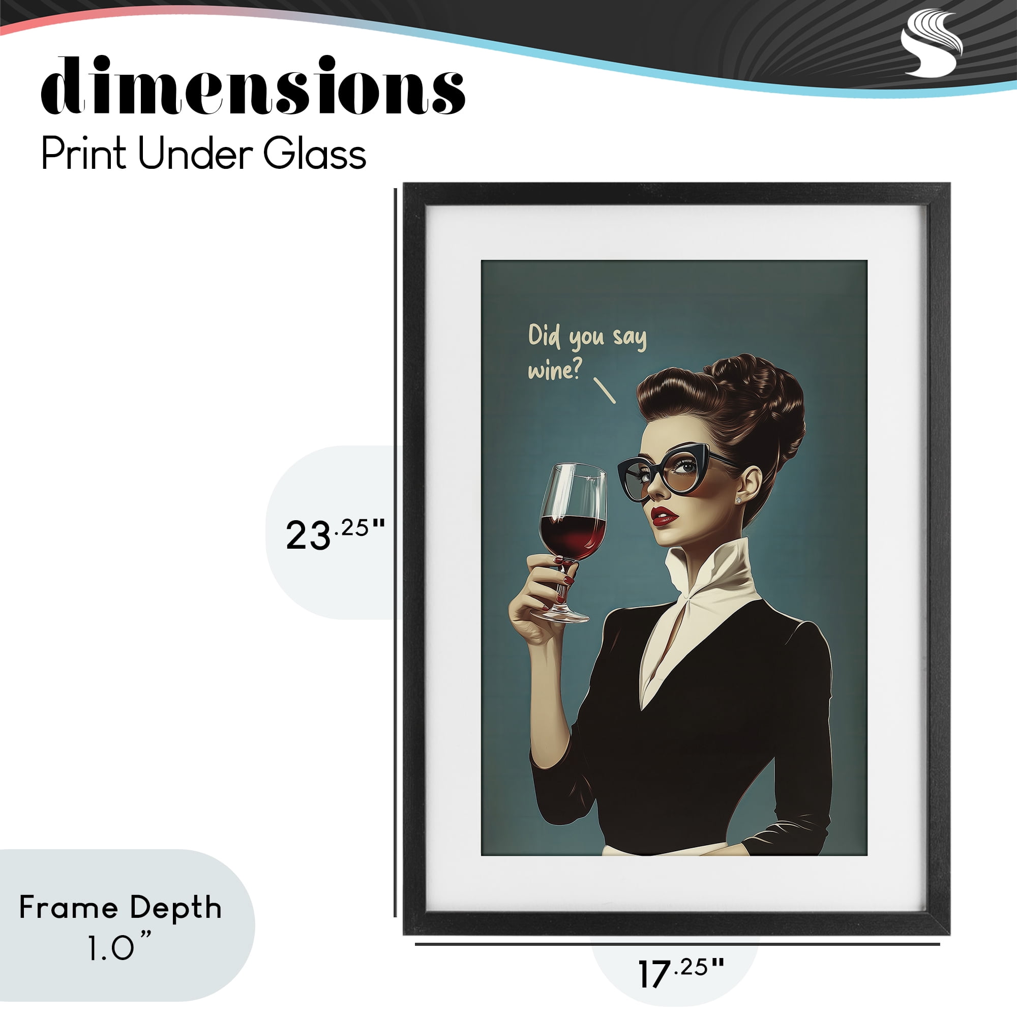 Stupell Industries Did You Say Wine Black Framed Print Under Glass, design by Andreas Magnusson