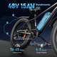 thumbnail image 4 of Bicicleta Eléctrica de Montaña para Adultos AMYET EB26, Motor 1000W, Batería 48V 15Ah, 26 Pulgadas, Negro, 4 of 11