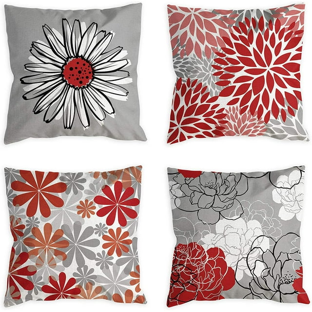 Funda de Cojín Exterior-Juego Rojo-4pcs*45*45cm Ormromra WMPH-1569-2