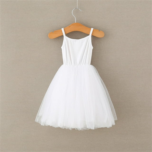 LEEy-world Vêtements pour Bébés Enfants Filles Tout-Petits Robe de Princesse Sans Manches Dentelle Florale Robe de Bal Robe de Princesse pour Fête, Blanc