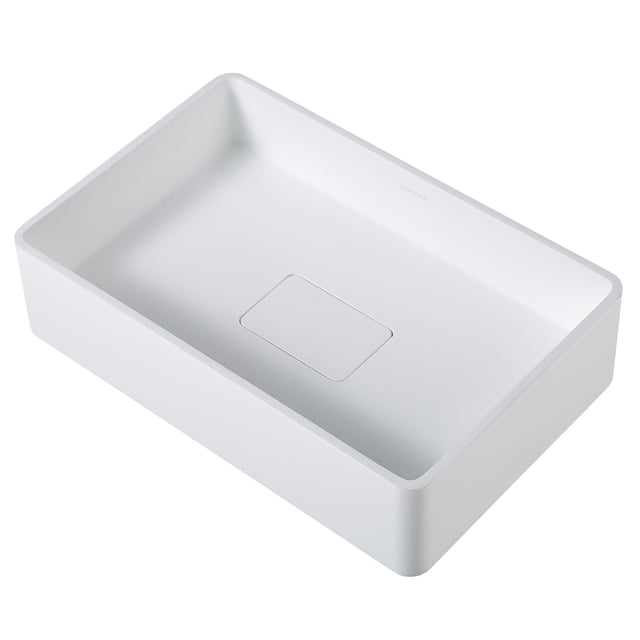 Ancona 20.8 in. Holbrook Pure Stone Bathroom Vessel Sink in White