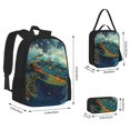 thumbnail image 2 of Disketp Surfing Turtle Mochila Estampada de Gran Capacidad con Lonchera y Estuche, Set de 3 Piezas para Estudiantes, 2 of 7