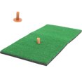 thumbnail image 2 of Miangastore 1 Set/3pcs Practice Mat Indoor Realistic Turf Mat Training Aids Home Sports Supplies for Daily Use (1pc Mat + 2pcs TEE), 2 of 8