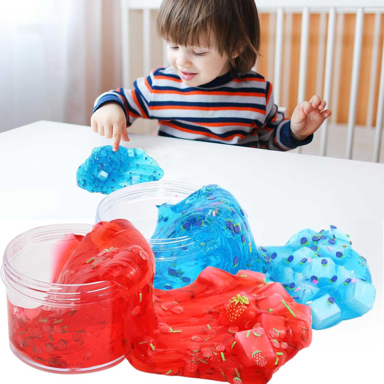 Jelly Cube Clear Slime Kit, 8-Pack Sensory Toys photo 3