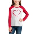thumbnail image 1 of Imprimir Crewneck Manga Larga Sudadera para Niños en Rosa Rojo Caliente Rosa Sandía Rojo, Cuello Redondo Casual Conjunto de Moda con Pantalones Largos, 1 of 6