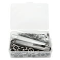 thumbnail image 2 of 100 juegos de ojales de 0,3 pulgadas con perforadora, caja de almacenamiento de herramientas para ropa, lienzo artesanal, gris, 2 of 5