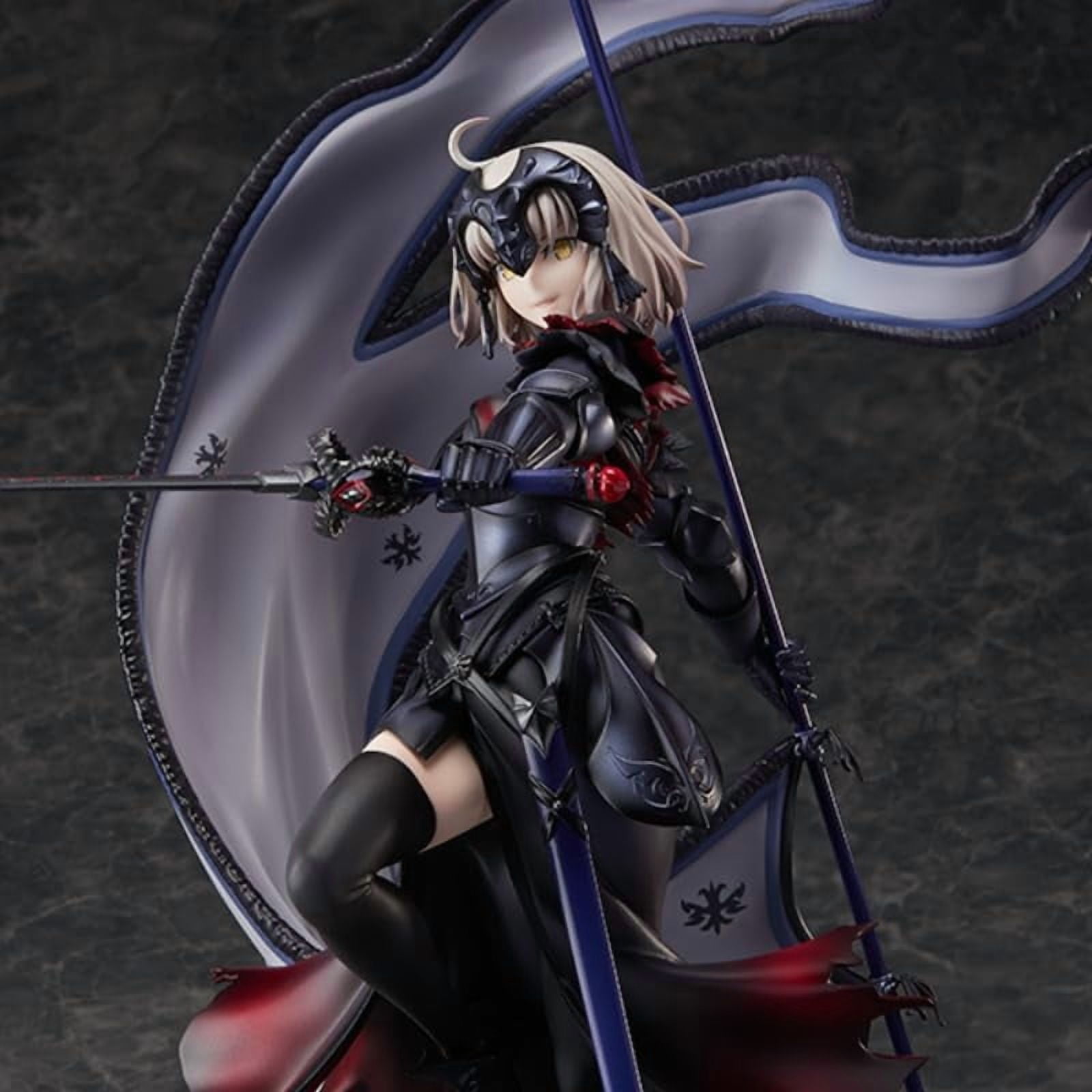 Joan of Arc Figure Long Gun Fighting Joan of Arc Anime Figures 24cm/9.4inch Handmade PVC Cartoon Manga Game Character Model Decoration Craft Gift (Black)