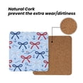 thumbnail image 4 of Multi-Shape Mdf Cork Coaster 4 Pieces Of Anti-Slip, Anti-Wear And Anti-Fouling 3.9in Easy To Clean And Stable Structure Nautical Theme Thin Ribbon Bow Pattern Square, 4 of 7
